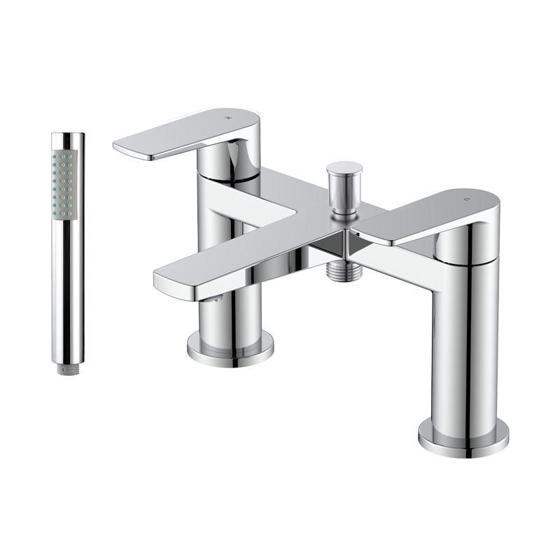 OE Ra Deck Mounted Bath & Shower Mixer – Double Lever, Chrome Finish