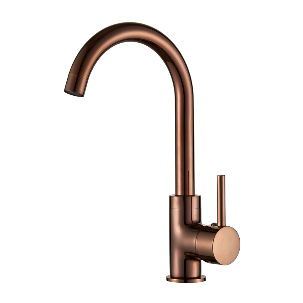OE Dorset Streamlined Rose Gold Faucet for Modern Kitchens – Single Lever, Brass Body, Rose Gold Finish