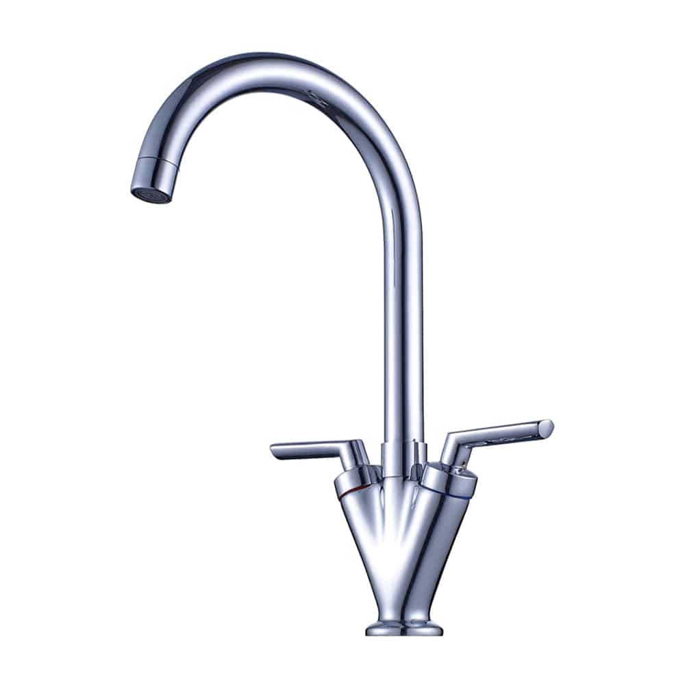 OE Berkshire Sleek and Stylish Chrome Kitchen Sink Mixer Tap – Twin Lever Faucet