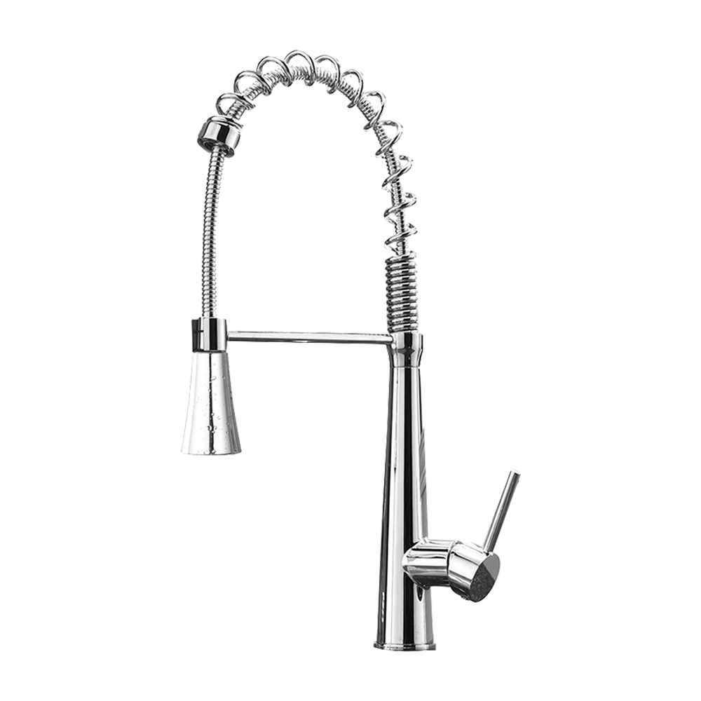 OE MotorMist Chrome Pull Down Kitchen Faucet – Sleek One Handle, Easy Control, Durable Brass