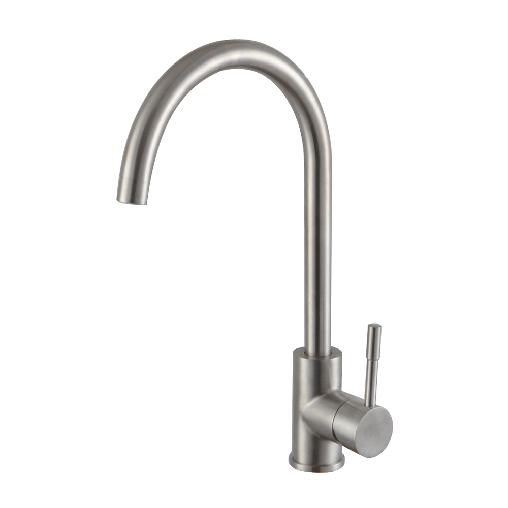 OE Essex Kitchen Single Handle Sink Faucet – 304 Stainless Steel, Tall Spout, Single Lever