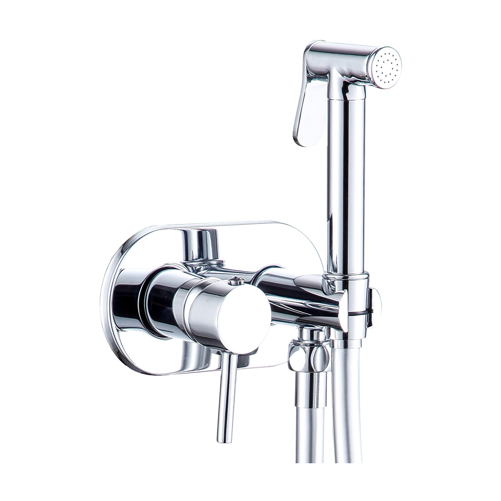 OE BlissWave Chrome Concealed Brass Douche / Shattaf Set – Modern Bathroom Hygiene