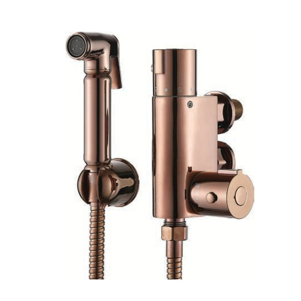 OE JoySpout Rose Gold All-In-One Brass Thermostatic Douche / Shattaf Set – Premium Quality