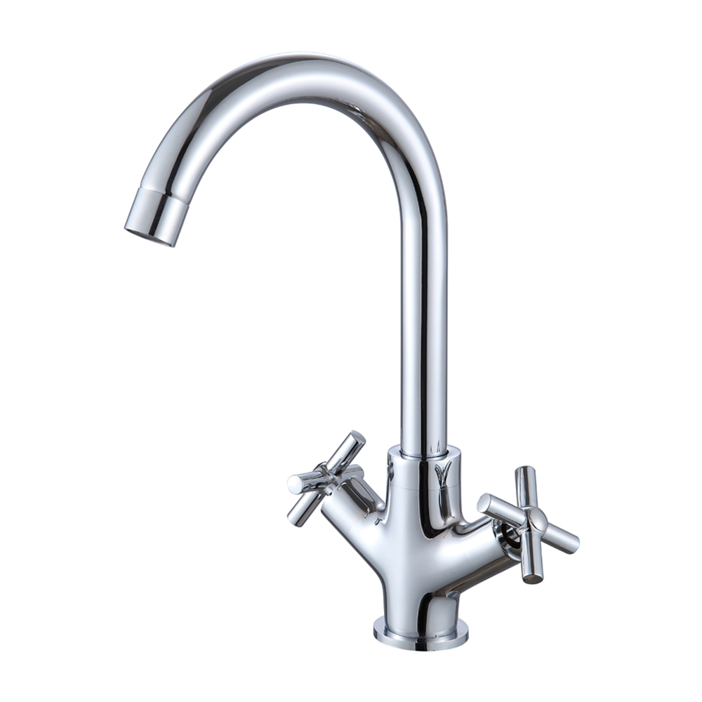 OE Cambridgeshire Chrome Plated Centre Hole Basin Mixer Tap Wash Basin – Double X Head