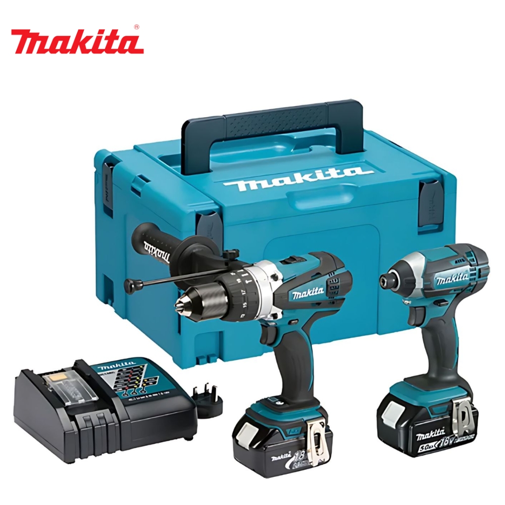 Makita DLX2145TJ 18V Cordless Power Tool Kit – Includes Combi Drill & Impact Driver