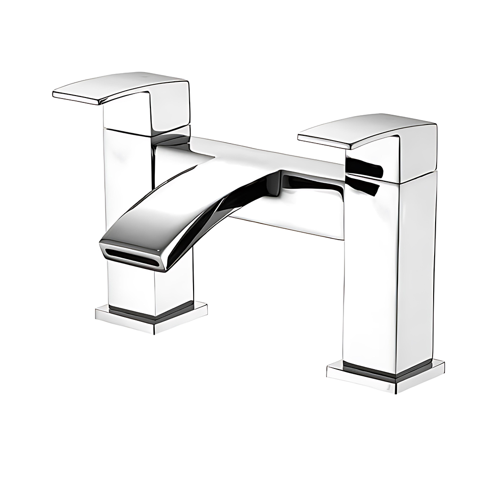 OE Osiris Deck Mounted Bath Filler Tap with Double Lever Control and Chrome Finish