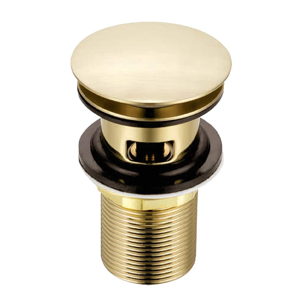 OE PureSprout Brushed Gold Dome Slotted Basin Waste with Brass Nut- Luxury and Durability for Modern Bathrooms
