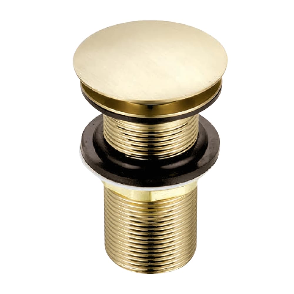 OE PureSprout Brushed Gold Dome Unslotted Basin Waste with Brass Nut-Elegance and Durability for Modern Bathrooms
