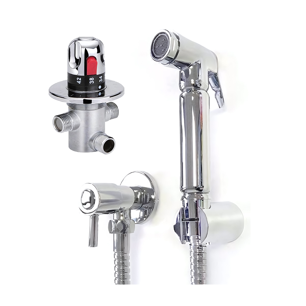 OE Radiant Flow Concealed Thermostatic Douche/Shattaf Set – Chrome Finish