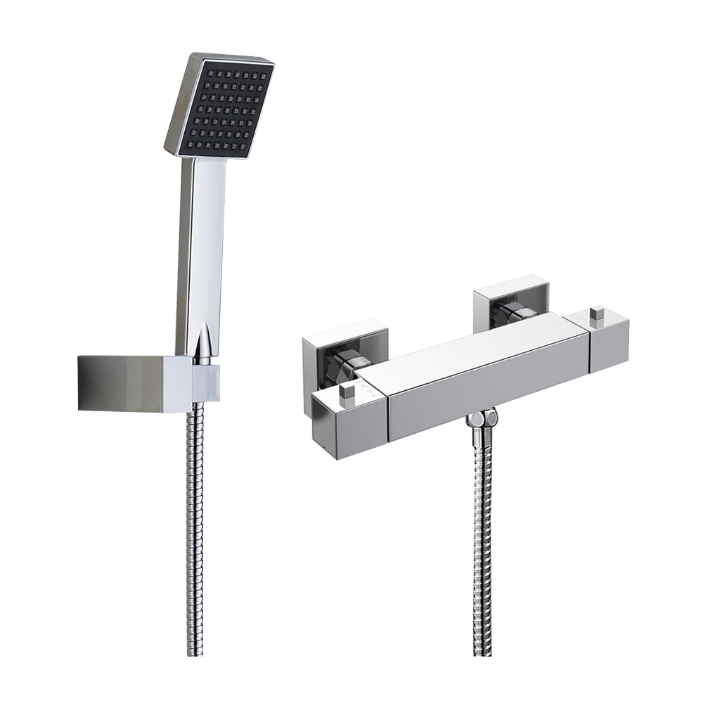 OE Inanna Thermostatic Bar with Shower Set – Chrome Finish -Double Knob